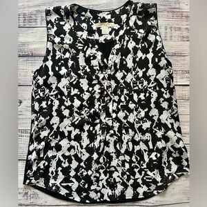 Hanna & Gracie Sleeveless Women's Black & White Houndstooth Top Shirt Blouse‎ XL